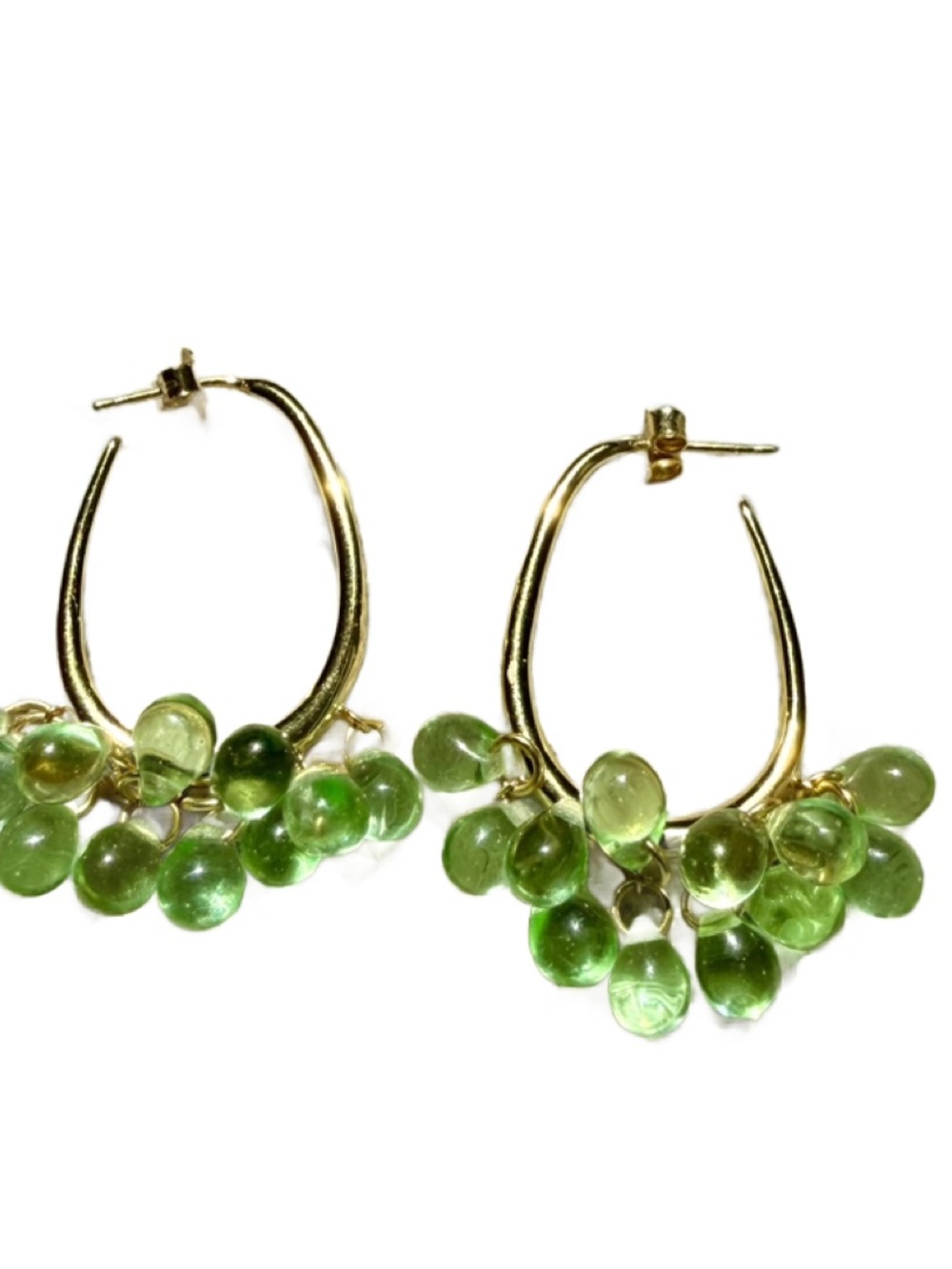 Annele Apple Dew Glass Bead Hoop Earrings